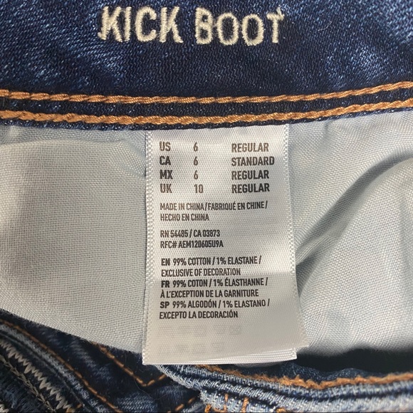 American Eagle kick boot jeans SZ 6 mid rise - Picture 5 of 11